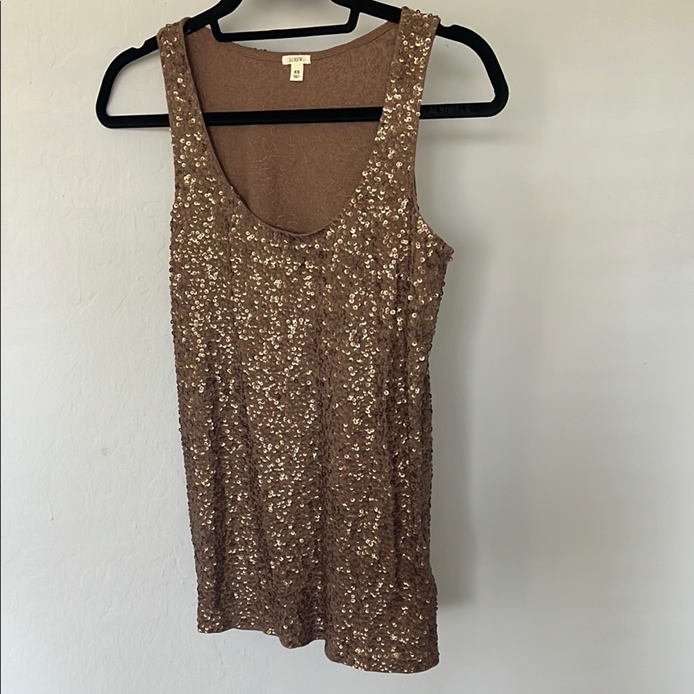 Jcrew Brown Sequin Tank Top